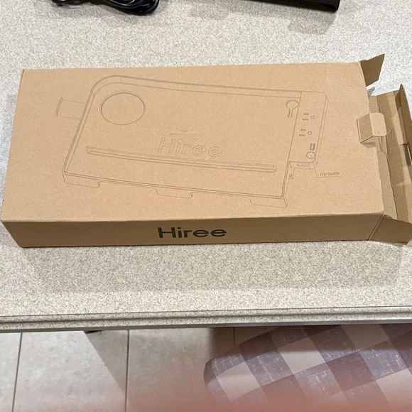 Black Hiree Side Table With Charging Station - Picture 4 of 5